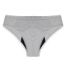 BRAGUITA MENSTRUALE COTONE ORGANICO-BAMBU-GRIGIO-S