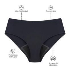 BRAGUITA MENSTRUALE SENZA CUCITURE- NERO- M