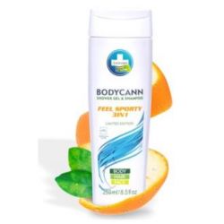 BODYCANN FEEL SPORTY 3 in 1 gel shampoo canapa 250 ml VEGAN