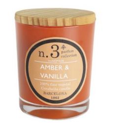 VELA VASO PERF3 amber-vaniglia 7,5x9cm 1ud.