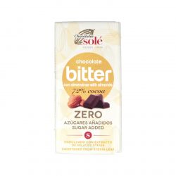 CHOCOLATE NEGRO 72% con mandorla e stevia 100g