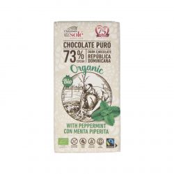 CHOCOLATE NEGRO 73% con menta 100gr. ECO SG