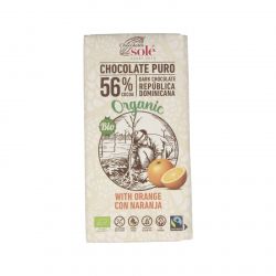 CHOCOLATE NEGRO 56% con arancia 100gr. ECO