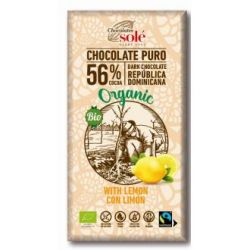 CHOCOLATE NEGRO 56% con limone 100gr. ECO SG VEGAN