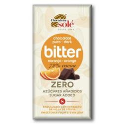 CHOCOLATE NEGRO 72% con arancia e stevia 100gr S/A