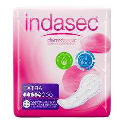 COMPRESA INDASEC DERMOSEDA ABSO INC EXTRA 350 ML 20 UN 4,5 G