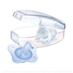 CIUCCIO SILICONE ORTODONTICO MINISOFT 0-2M AZZURRO 2U