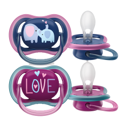 CHUPETE ULTRA AIR +18 M ELEFANTE/LOVE BAMBINA 2 UDS SCF349/22