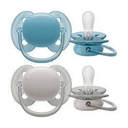 CIUCCIO ULTRA SOFT 6-18 M AZUL/GRIGIO BAMBINO 2 UDS SCF091/17