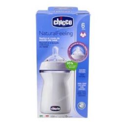 BIBERON NAT B/ANCHA SILI FISIO FLU RAPI+6M 330ML