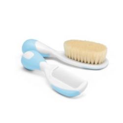 CEPILLO E PEINE CAPELLO NATURALE AZZURRO