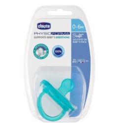 CHUPETE PHYSIO SOFT tutto silicone 0-6m 1un blu