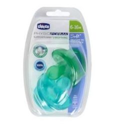CHUPETE PHYSIO SOFT SILI ANAT AZZURRO/VERDE 6-12 2UN