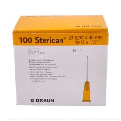 AGUJAS STERICAN 20G / 0,9X40MM GIALLA 100UD VET