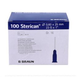 AGUJAS STERICAN 23G / 0,6X25MM AZZURRO 100UD VET