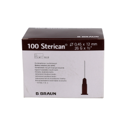 AGUJAS STERICAN 26G / 0,45X12MM MARRONE 100UD VET