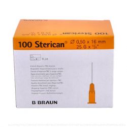 AGUJAS STERICAN 25G / 0,50X16MM ARANCIONE 100UD VET