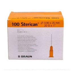 AGUJA IPODERM STERICAN 20 G X 1 0.90 X 25 MM L VET