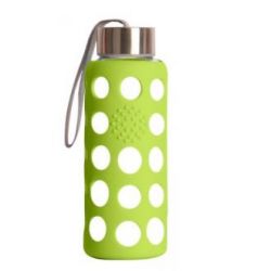 BOTELLA BOROSILICATO con silicona verde 300m BBO6
