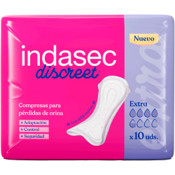 COMPRESA PERDIDAS LEVES INDASEC DISCREET EXTRA 10 UNITA'