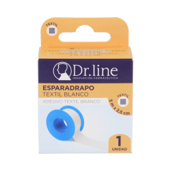 DR.LINE ESPARADRAPO TEXTIL VISCOSA TELA 5 M X2,5 CM BIANCO