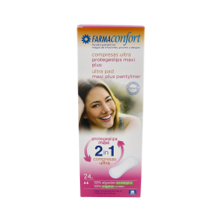FARMACONFORT 2EN1 PROTEGESLIP MAXI PLUS + COMPRESA ULTRA 24