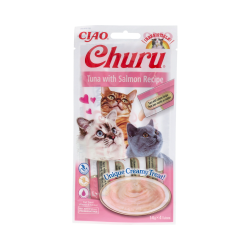 CHURU RICETTA DI ATUN CON SALMONE 1 BOLSA 4 STICKS DI 14G SNAC