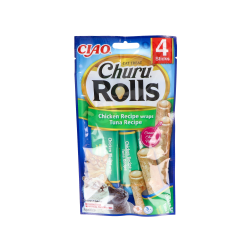 CHURU CAT ROLLS RICETTA DI TONNO 1 BUSTA DI 4 STICKS DI 10G SN