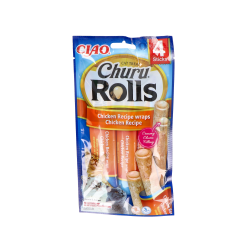 CHURU CAT ROLLS RICETTA DI POLLO 1 BUSTA DI 4 STICKS DI 10G S