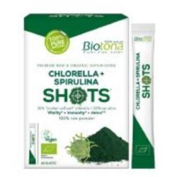 CHLORELLA+SPIRULINA raw 20shots. BIO SG VEGANO