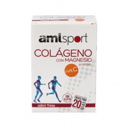 COLAGENE con MAGNESIO e Vit.C fragola 20sti AMLSPORT