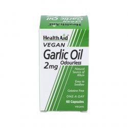 Olio d'aglio (garlic oil) 2mg. 60cps. HEALTH AID