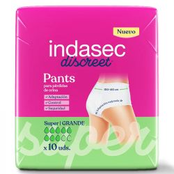 PAÃ?AL INDASEC DISCREET PANT SUPER 1900 ML T/G 100-140 CM 10