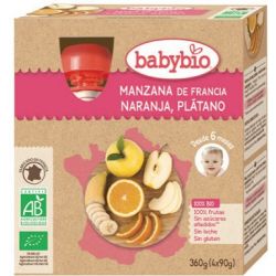 BABYBIO POUCHE MELE ARANCIA BANANA BIO 4X90 GR