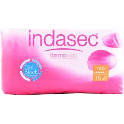 COMPRESA INDASEC DISCREET DERMOSEDA ABSO INC MAXI 600 ML 15
