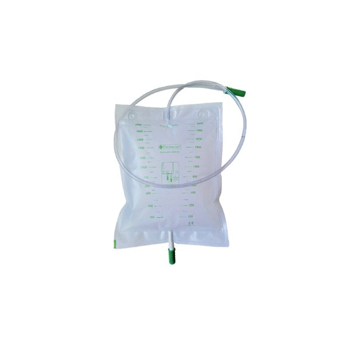 Bed Urine Bag 2L With Drain Tube 90 Cm 10 Pieces