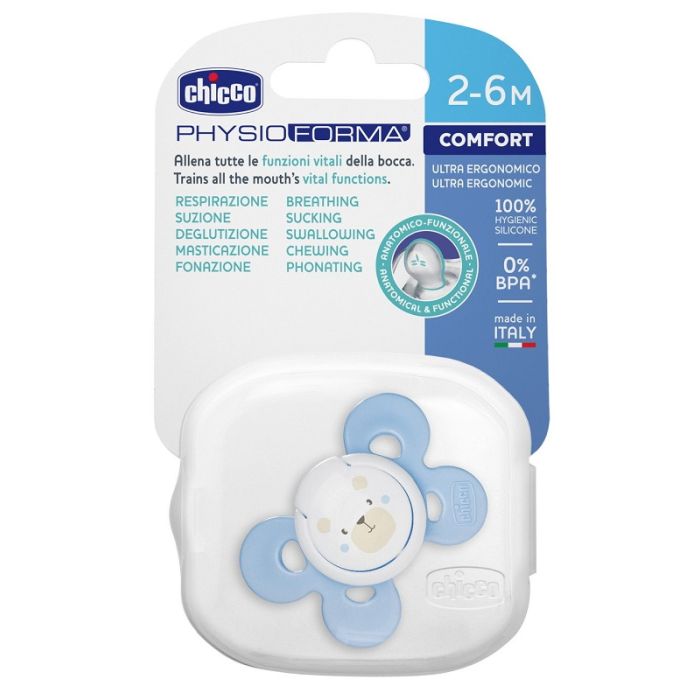 Chicco Comfort Boy Pacifier In Silicone 2-6 Months