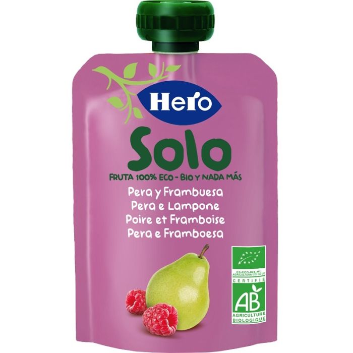 Hero Solo Fruit Smoothie 100% Organic Pear and Raspberry
