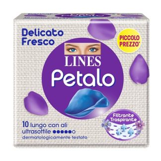 Lines Petalo Blue Long Absorbent With Wings 10Pcs