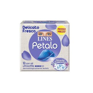 Lines Petal Blue Absorbent With Wings 12Pz