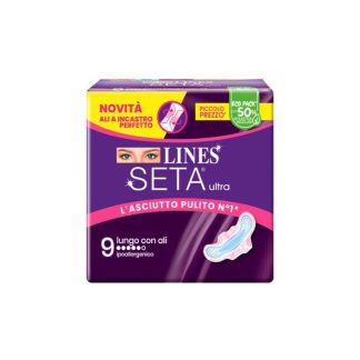 Ultra Absorbent Silk Lines Long Wing Dwct 9 Pieces