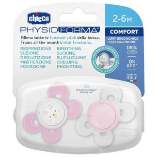 Chicco Succhietto ComfortGirl Silicone 2-6 Mesi 2P