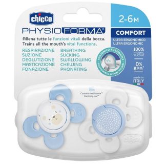 Chicco Succhietto Comfort Boy Silicone 2-6 Mesi 2P
