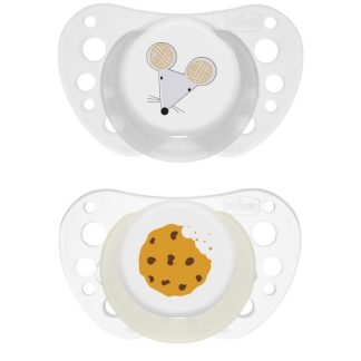 Chicco Succhietti AirGrigio Lumi Silicone 16-36 Me