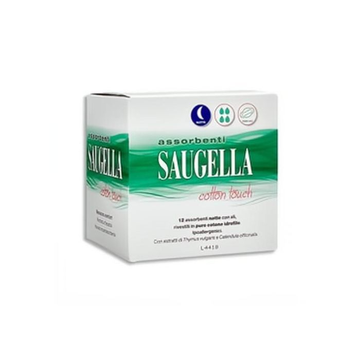 Saugella Cotton Touch Night Pads 12 Pieces Ta
