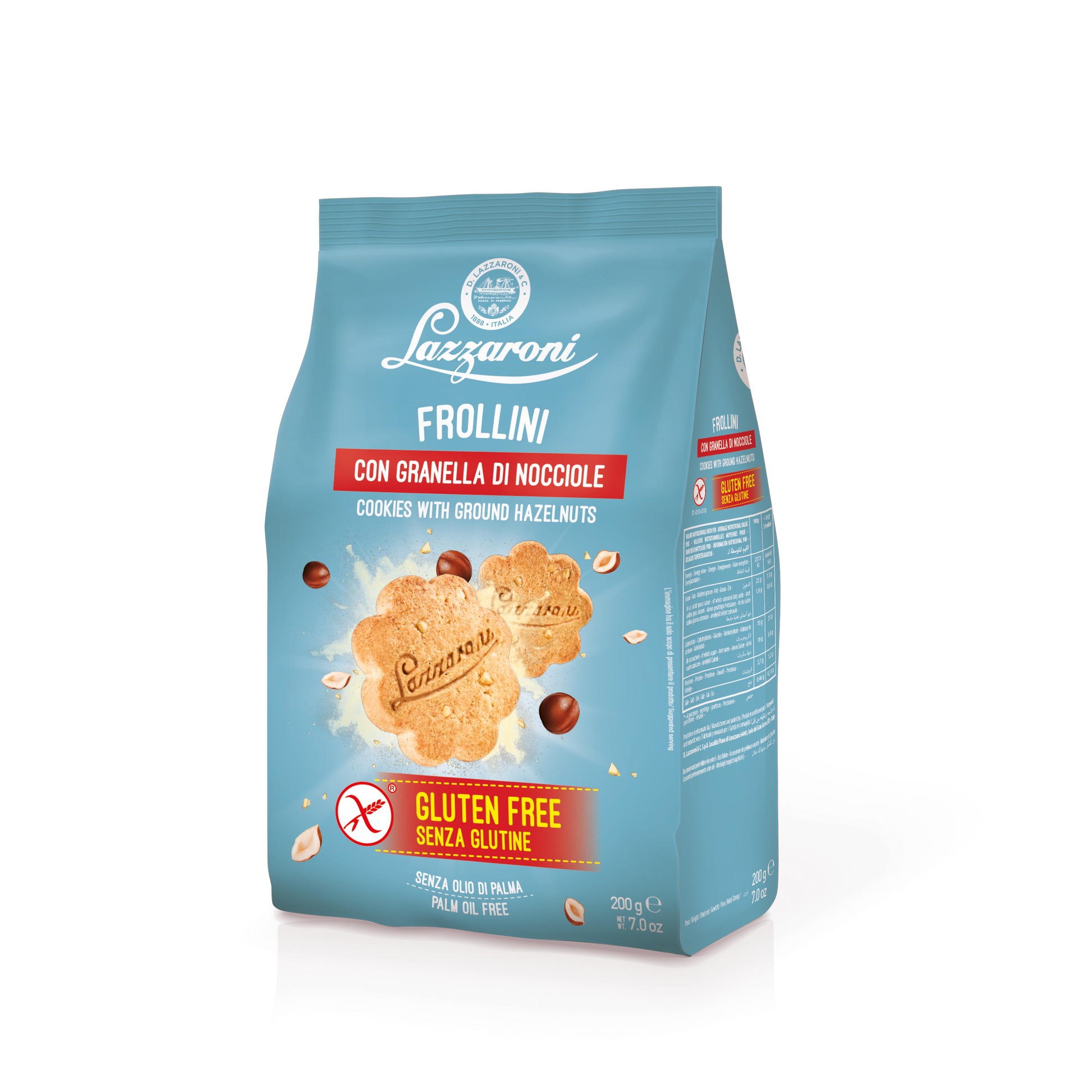 Lazzaroni - Безглютеновое печенье с фундуком - 200 г